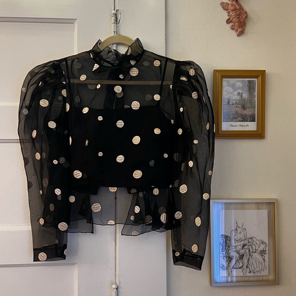 Partique New York Vintage Party Blouse with Attached Cami